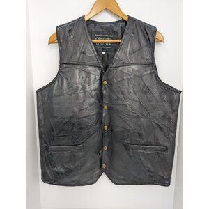 Italian Stone Design Genuine Leather Navarre Leather Company Black Vest Size L